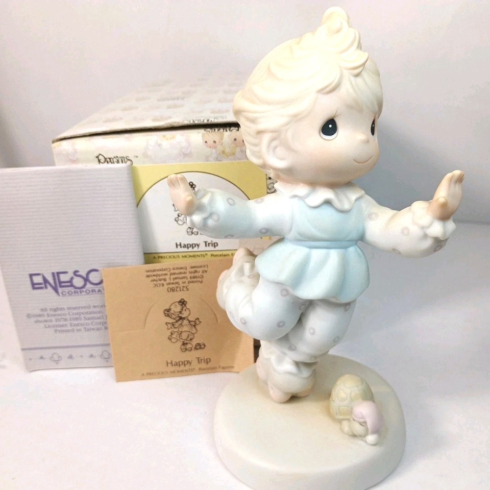 Precious Moments 521280 'Happy Trip' 1989 Flame Mark Retired